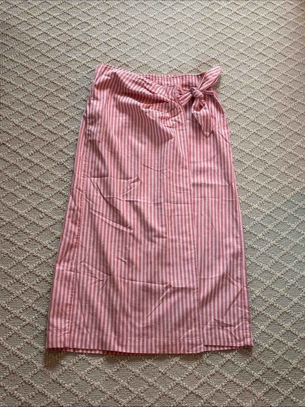 Universal Thread Pink Striped Tie-Waist Wrap Midi Skirt
